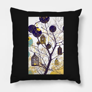 Abstract Things in Trees 3 Little Lamps Pillow