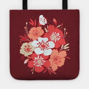 Bouquet (coral and gray) Tote