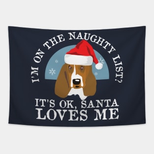 Funny Naughty Dog Lovers Beagle Christmas Shirt Gift Tapestry