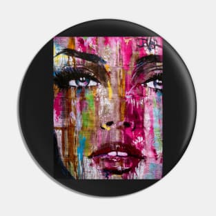 woman face painting pop art Pin