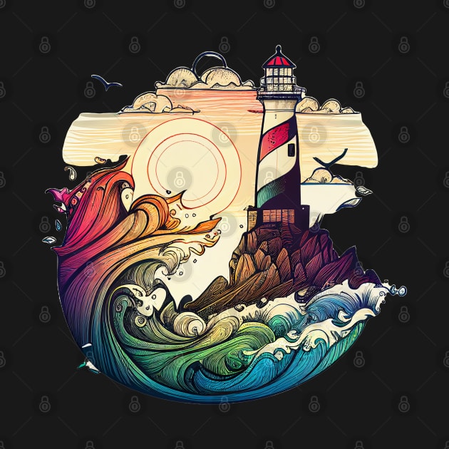 Lighthouse Colorful Art Creation V1 by Family journey with God