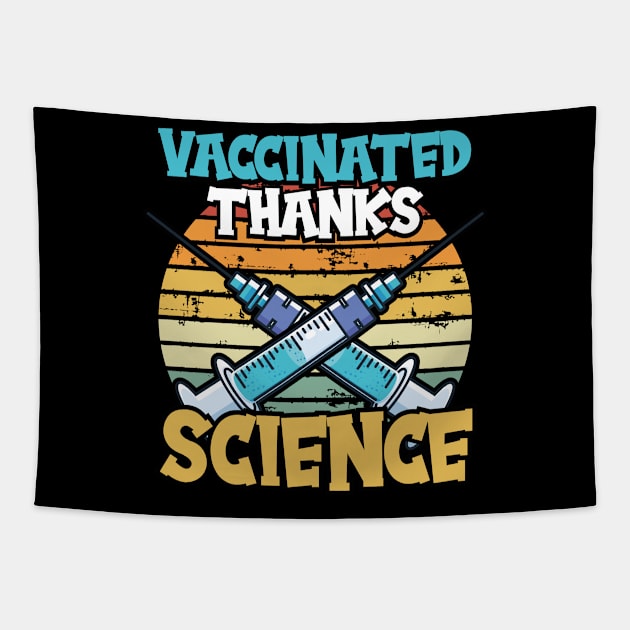 Vaccinated Thanks Science  Chemistry Physics Tapestry by Caskara