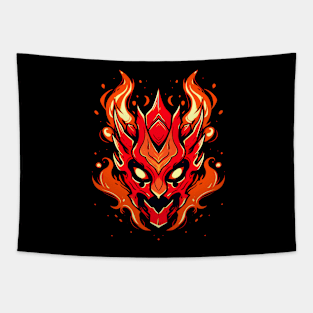 Summon the Demon: Flame Oni Design Tapestry