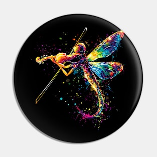 Dragonfly Playing Violin Pin