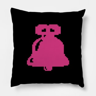 Pink Christmas bell pixel art Pillow