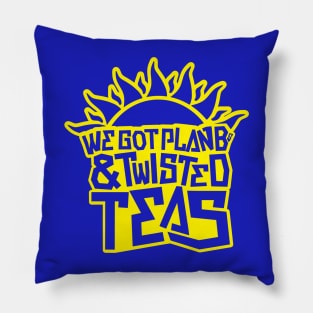 Plan Bs & Twisted Teas - Black Outline Pillow