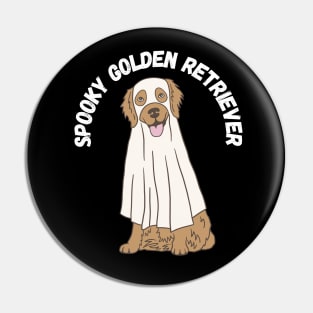 Spooky golden retriever. Halloween, ghost dog. Pin