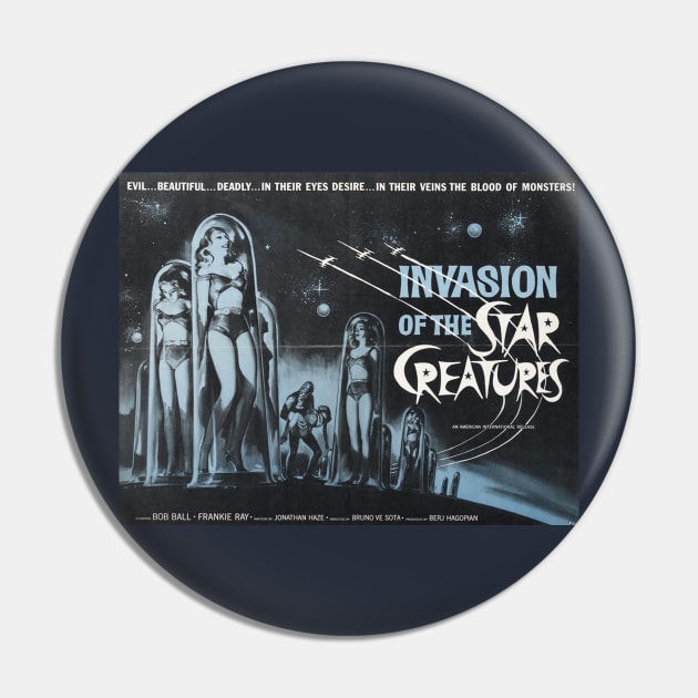 Invasion! 50s sci fi B Movie Pin by GeekGiftGallery