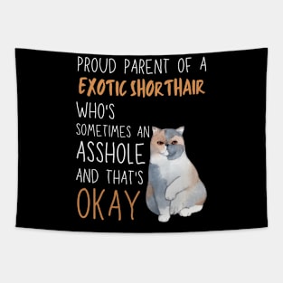 Proud Parents of Exotic Shorthair Pet Cat Tapestry