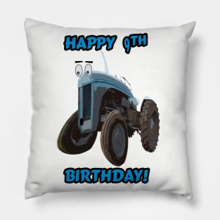 Happy 9th birthday tractor design Pillow