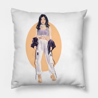 Urban Japanese Girl Fashion Pillow