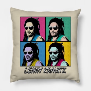 Lenny Kravitz 80s Pop Art Style Pillow