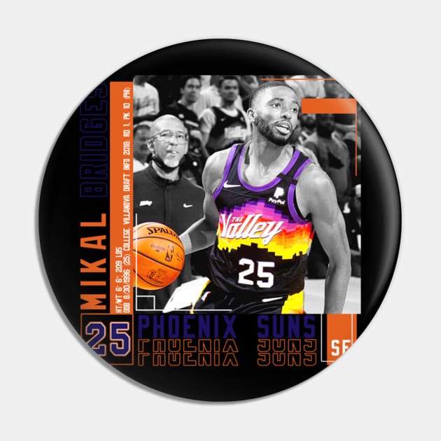 Mikal Bridges Paper Poster Pin by art.Hamdan