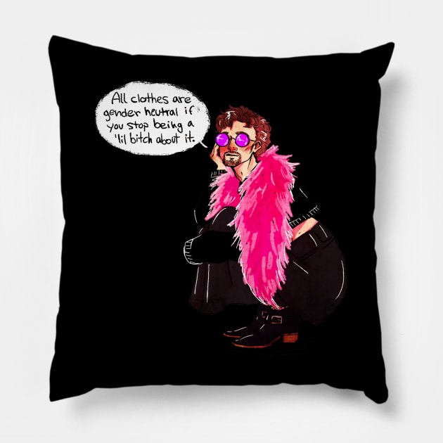 GENDER NEUTRAL CLOTHES Pillow by giuliarenzi