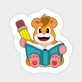 Hamster with Book & Pen Magnet