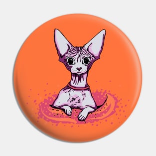 Sphynx Cat in a Blanket Pin