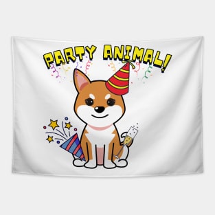 Party Animal - Orange dog Tapestry