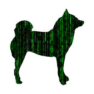 Lilly the Shiba Inu Silhouette - Matrix on White T-Shirt