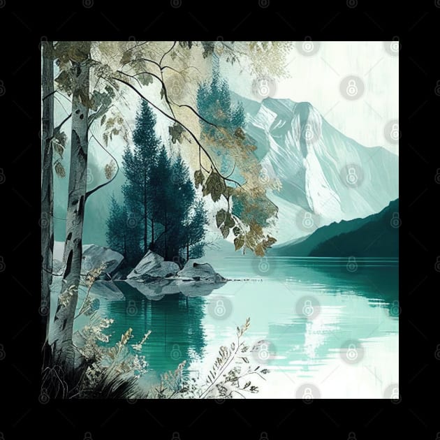 Teal Mountain lake by The Art Mage