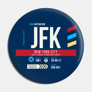 New York (JFK) Airport Code Baggage Tag Pin