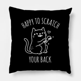 Cat With Sharp Claws Happy To Scratch Your Back Pillow