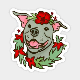 Christmas Pit Bull Magnet