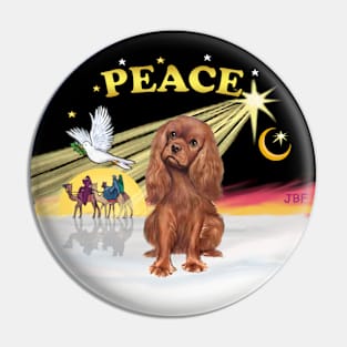 "Christmas Dove" with a Ruby Cavalier King Charles Spaniel Pin