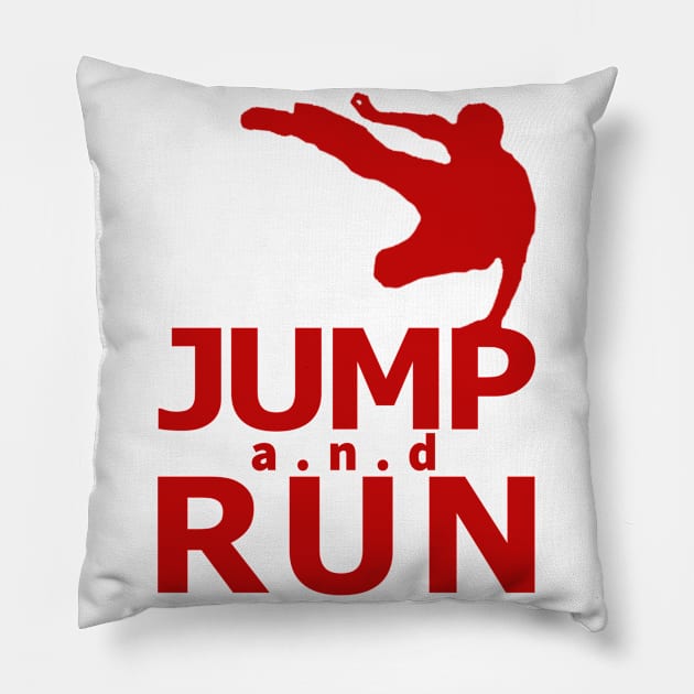 Jump and Run Brave Red Pillow by UB design