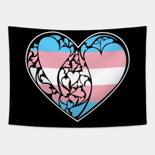 Transgender Flag LGBT+ Heart Tapestry