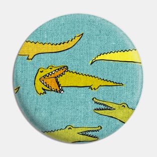 Crocodiles on Blue Pin