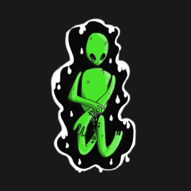 Sad Alien (version 3) by Kcael