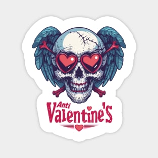 Darkly Deviant: Anti Valentine's Day Blue | Pop Art Cupid's Skull Magnet