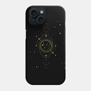 Cosmic Capricorn Gold Texture Phone Case