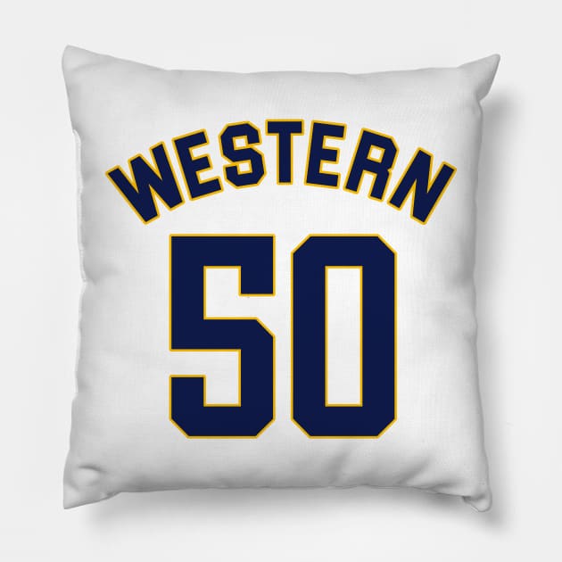 Blue Chips Neon Boudeaux Basketball Jersey (Front/Back Print) Pillow by darklordpug