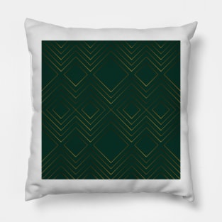 Christmas elegant pattern geometric green gold Pillow