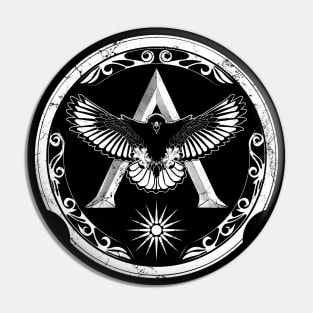 Greek Eagle Shield with Spartan Lambda and Sun of Vergina Pin