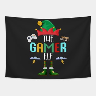 The Gamer Elf, Christmas Family Matching Fun Xmas Top Tapestry