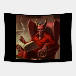 Satan Having A Smoke Tapestry
