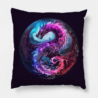 Lunar Guardian: Moonlit Dragon Crest Pillow