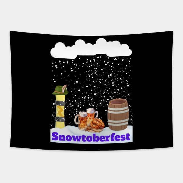 Oktoberfest Pun for snowboarder Tapestry by Artstastic