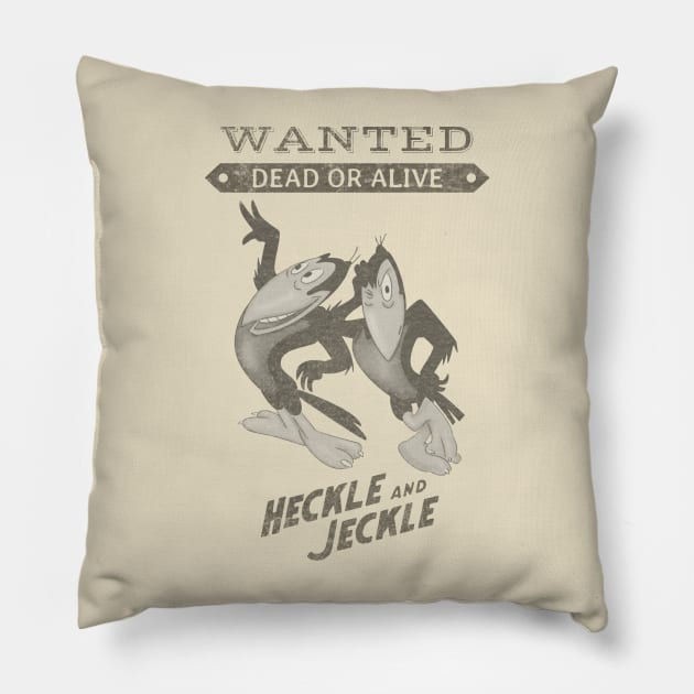 Heckle and Jeckle Retro Cartoons Pillow by Jazz In The Gardens