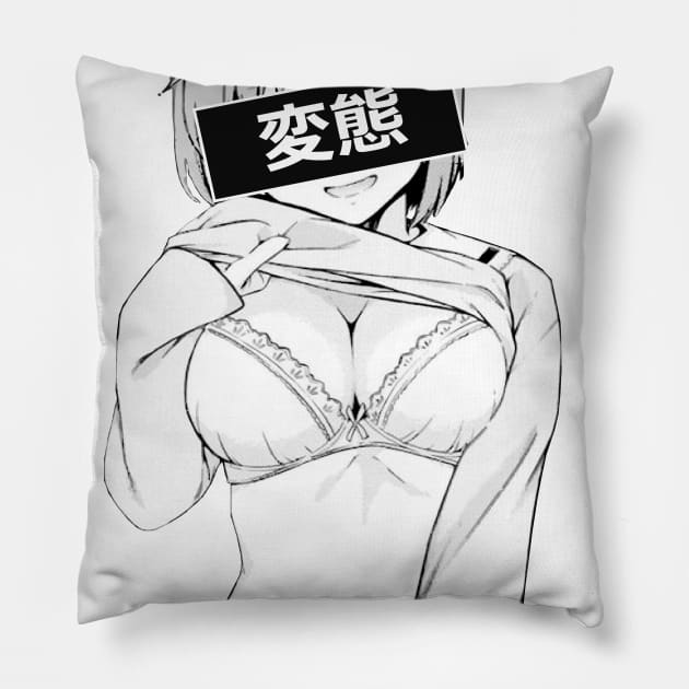 Waifu material Lewd Ecchi Pervert Hentai Anime Girl Pillow by Dokey4Artist