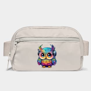Rainbow Owl Wearing Headphones Bag