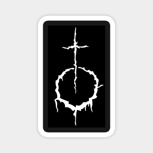 Gothic Christian Cross Crescent Moon Magnet