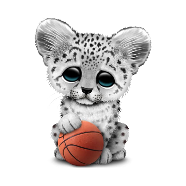 Snow Leopard Cub Playing With Basketball by jeffbartels