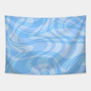 Baby Blue Abstract Wavy Pattern Tapestry