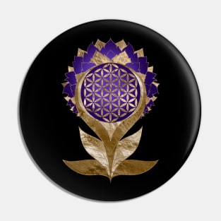 Flower of Life Lotus - Sacred Geometry Ornament Pin