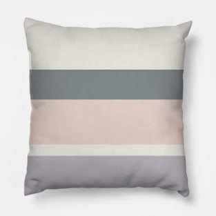 A splendid mixture of Very Light Pink, Grey, Silver and Light Grey stripes. Pillow