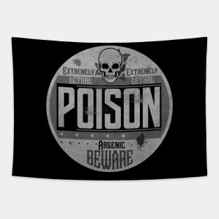 Poison Vintage Label BW Tapestry