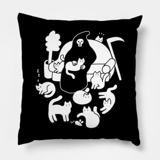 Death And His Cats Pillow
